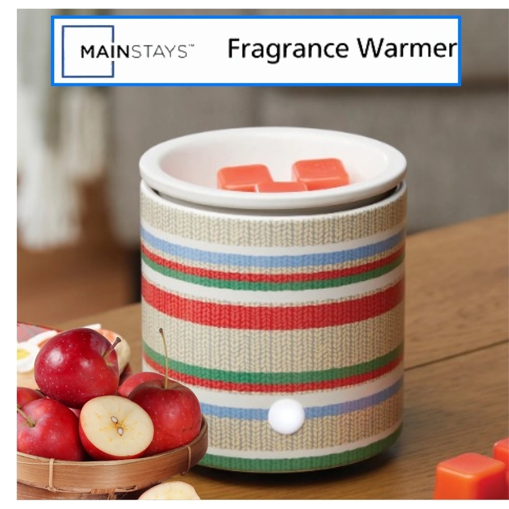 Mainstays Fragrance Wax Melt Oil Warmer Eclectic Multicolor Striped Sweater NWT